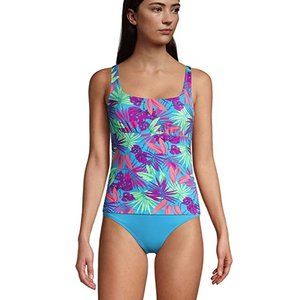 Lands End Women Square Neck Underwire Adjustable Tankini Size 8 $90 Z240